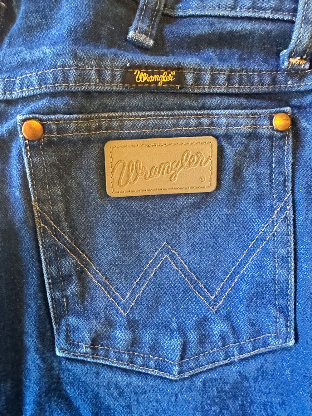 Wrangler Dark Wash Straight Leg Jeans Western Cowboy Denim 32x34